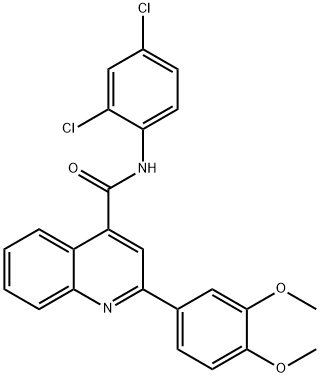 N-(2,4-dichlorophenyl)-2-(3,4-dimethoxyphenyl)quinoline-4-carboxamide Struktur