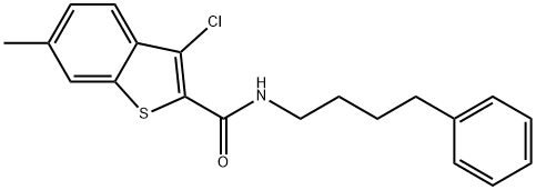 3-chloro-6-methyl-N-(4-phenylbutyl)-1-benzothiophene-2-carboxamide Struktur