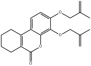 3,4-bis(2-methylprop-2-enoxy)-7,8,9,10-tetrahydrobenzo[c]chromen-6-one Struktur