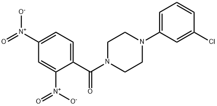 [4-(3-chlorophenyl)piperazin-1-yl]-(2,4-dinitrophenyl)methanone Struktur