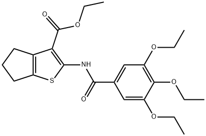 ethyl 2-[(3,4,5-triethoxybenzoyl)amino]-5,6-dihydro-4H-cyclopenta[b]thiophene-3-carboxylate Struktur