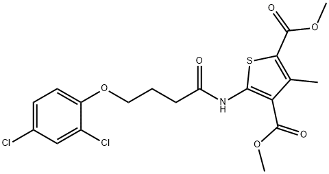 dimethyl 5-[4-(2,4-dichlorophenoxy)butanoylamino]-3-methylthiophene-2,4-dicarboxylate Struktur