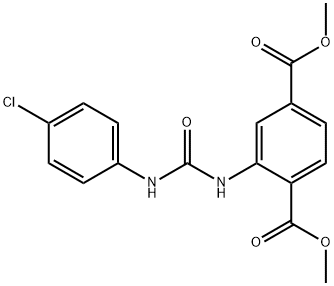 dimethyl 2-[(4-chlorophenyl)carbamoylamino]benzene-1,4-dicarboxylate Struktur