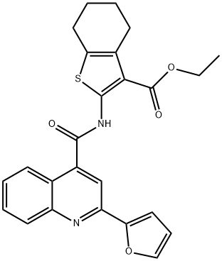 ethyl 2-[[2-(furan-2-yl)quinoline-4-carbonyl]amino]-4,5,6,7-tetrahydro-1-benzothiophene-3-carboxylate Struktur