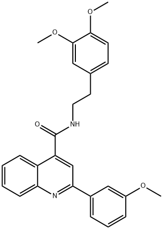 N-[2-(3,4-dimethoxyphenyl)ethyl]-2-(3-methoxyphenyl)quinoline-4-carboxamide Struktur