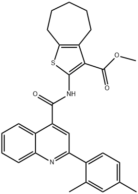 methyl 2-[[2-(2,4-dimethylphenyl)quinoline-4-carbonyl]amino]-5,6,7,8-tetrahydro-4H-cyclohepta[b]thiophene-3-carboxylate Struktur