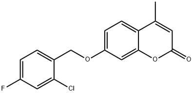 7-[(2-chloro-4-fluorophenyl)methoxy]-4-methylchromen-2-one Struktur