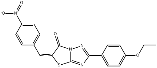 (5E)-2-(4-ethoxyphenyl)-5-[(4-nitrophenyl)methylidene]-[1,3]thiazolo[3,2-b][1,2,4]triazol-6-one Struktur