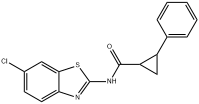 N-(6-chloro-1,3-benzothiazol-2-yl)-2-phenylcyclopropane-1-carboxamide Struktur