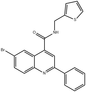 6-bromo-2-phenyl-N-(thiophen-2-ylmethyl)quinoline-4-carboxamide Struktur