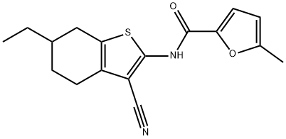 N-(3-cyano-6-ethyl-4,5,6,7-tetrahydro-1-benzothiophen-2-yl)-5-methylfuran-2-carboxamide Struktur