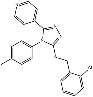 4-[5-[(2-chlorophenyl)methylsulfanyl]-4-(4-methylphenyl)-1,2,4-triazol-3-yl]pyridine Struktur