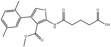 5-[[4-(2,5-dimethylphenyl)-3-methoxycarbonylthiophen-2-yl]amino]-5-oxopentanoic acid Struktur