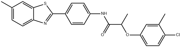 2-(4-chloro-3-methylphenoxy)-N-[4-(6-methyl-1,3-benzothiazol-2-yl)phenyl]propanamide Struktur