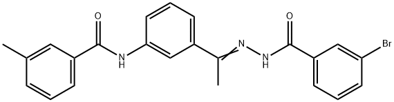 N-[3-[(E)-N-[(3-bromobenzoyl)amino]-C-methylcarbonimidoyl]phenyl]-3-methylbenzamide Struktur