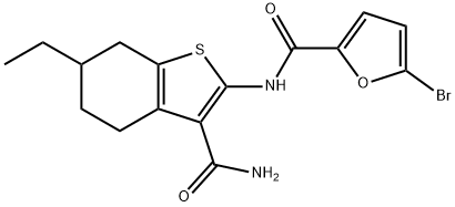 5-bromo-N-(3-carbamoyl-6-ethyl-4,5,6,7-tetrahydro-1-benzothiophen-2-yl)furan-2-carboxamide Struktur