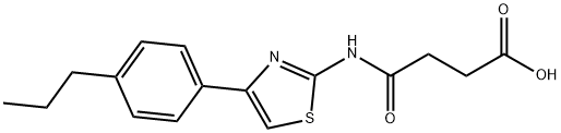 4-oxo-4-[[4-(4-propylphenyl)-1,3-thiazol-2-yl]amino]butanoic acid Struktur