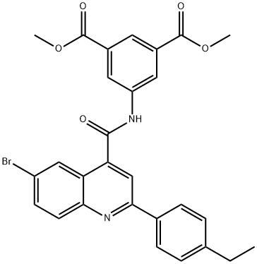 dimethyl 5-[[6-bromo-2-(4-ethylphenyl)quinoline-4-carbonyl]amino]benzene-1,3-dicarboxylate Struktur