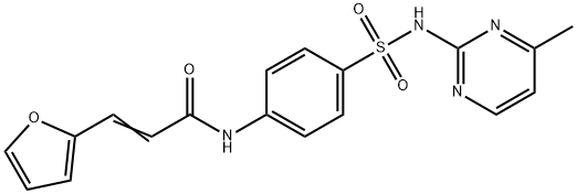 (E)-3-(furan-2-yl)-N-[4-[(4-methylpyrimidin-2-yl)sulfamoyl]phenyl]prop-2-enamide Struktur