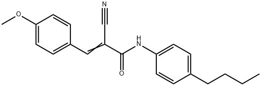 (Z)-N-(4-butylphenyl)-2-cyano-3-(4-methoxyphenyl)prop-2-enamide Struktur