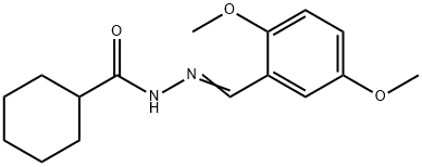 N-[(E)-(2,5-dimethoxyphenyl)methylideneamino]cyclohexanecarboxamide Struktur