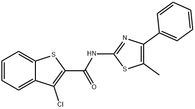 3-chloro-N-(5-methyl-4-phenyl-1,3-thiazol-2-yl)-1-benzothiophene-2-carboxamide Struktur