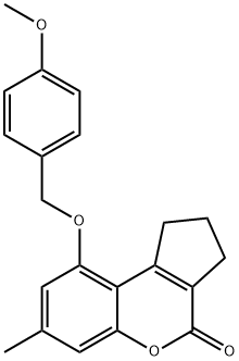 9-[(4-methoxyphenyl)methoxy]-7-methyl-2,3-dihydro-1H-cyclopenta[c]chromen-4-one Struktur