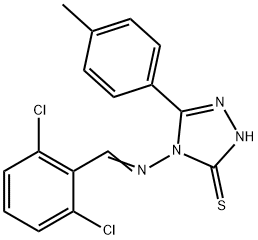 4-[(E)-(2,6-dichlorophenyl)methylideneamino]-3-(4-methylphenyl)-1H-1,2,4-triazole-5-thione Struktur