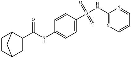 N-[4-(pyrimidin-2-ylsulfamoyl)phenyl]bicyclo[2.2.1]heptane-3-carboxamide Struktur