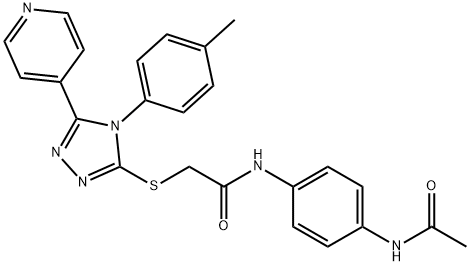 N-(4-acetamidophenyl)-2-[[4-(4-methylphenyl)-5-pyridin-4-yl-1,2,4-triazol-3-yl]sulfanyl]acetamide Struktur