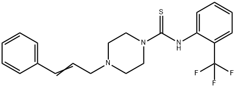 4-[(E)-3-phenylprop-2-enyl]-N-[2-(trifluoromethyl)phenyl]piperazine-1-carbothioamide Struktur