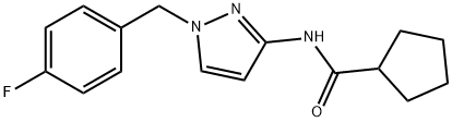 N-[1-[(4-fluorophenyl)methyl]pyrazol-3-yl]cyclopentanecarboxamide Struktur