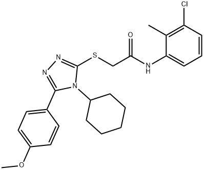 N-(3-chloro-2-methylphenyl)-2-[[4-cyclohexyl-5-(4-methoxyphenyl)-1,2,4-triazol-3-yl]sulfanyl]acetamide Struktur