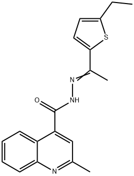 N-[(E)-1-(5-ethylthiophen-2-yl)ethylideneamino]-2-methylquinoline-4-carboxamide Struktur