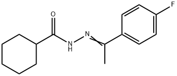 N-[(E)-1-(4-fluorophenyl)ethylideneamino]cyclohexanecarboxamide Struktur