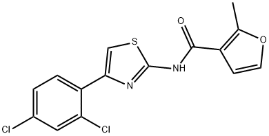 N-[4-(2,4-dichlorophenyl)-1,3-thiazol-2-yl]-2-methylfuran-3-carboxamide Struktur