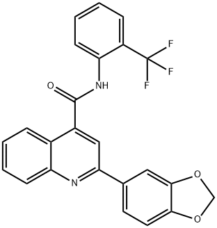 2-(1,3-benzodioxol-5-yl)-N-[2-(trifluoromethyl)phenyl]quinoline-4-carboxamide Struktur