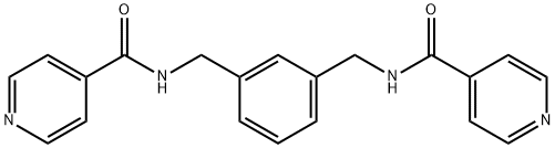 N-[[3-[(pyridine-4-carbonylamino)methyl]phenyl]methyl]pyridine-4-carboxamide Struktur