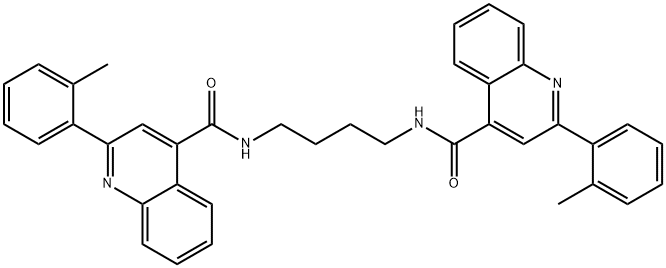 2-(2-methylphenyl)-N-[4-[[2-(2-methylphenyl)quinoline-4-carbonyl]amino]butyl]quinoline-4-carboxamide Struktur