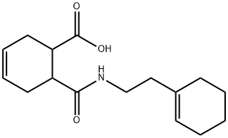 6-[2-(cyclohexen-1-yl)ethylcarbamoyl]cyclohex-3-ene-1-carboxylic acid Struktur