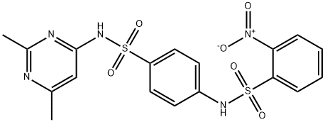 N-[4-[(2,6-dimethylpyrimidin-4-yl)sulfamoyl]phenyl]-2-nitrobenzenesulfonamide Struktur