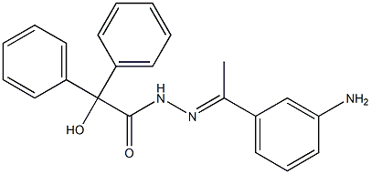 N-[(E)-1-(3-aminophenyl)ethylideneamino]-2-hydroxy-2,2-diphenylacetamide Struktur