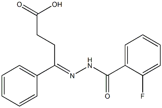 (4E)-4-[(2-fluorobenzoyl)hydrazinylidene]-4-phenylbutanoic acid Struktur