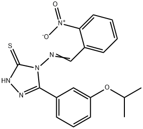 4-[(E)-(2-nitrophenyl)methylideneamino]-3-(3-propan-2-yloxyphenyl)-1H-1,2,4-triazole-5-thione Struktur