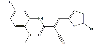 (E)-3-(5-bromothiophen-2-yl)-2-cyano-N-(2,5-dimethoxyphenyl)prop-2-enamide Struktur