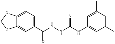 1-(1,3-benzodioxole-5-carbonylamino)-3-(3,5-dimethylphenyl)thiourea Struktur