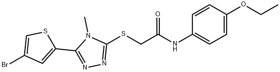 2-[[5-(4-bromothiophen-2-yl)-4-methyl-1,2,4-triazol-3-yl]sulfanyl]-N-(4-ethoxyphenyl)acetamide Struktur