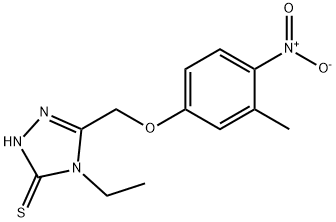 4-ethyl-3-[(3-methyl-4-nitrophenoxy)methyl]-1H-1,2,4-triazole-5-thione Struktur