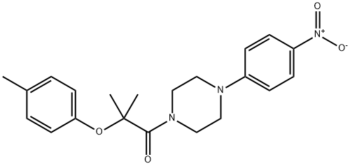 2-methyl-2-(4-methylphenoxy)-1-[4-(4-nitrophenyl)piperazin-1-yl]propan-1-one Struktur