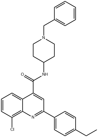 N-(1-benzylpiperidin-4-yl)-8-chloro-2-(4-ethylphenyl)quinoline-4-carboxamide Struktur